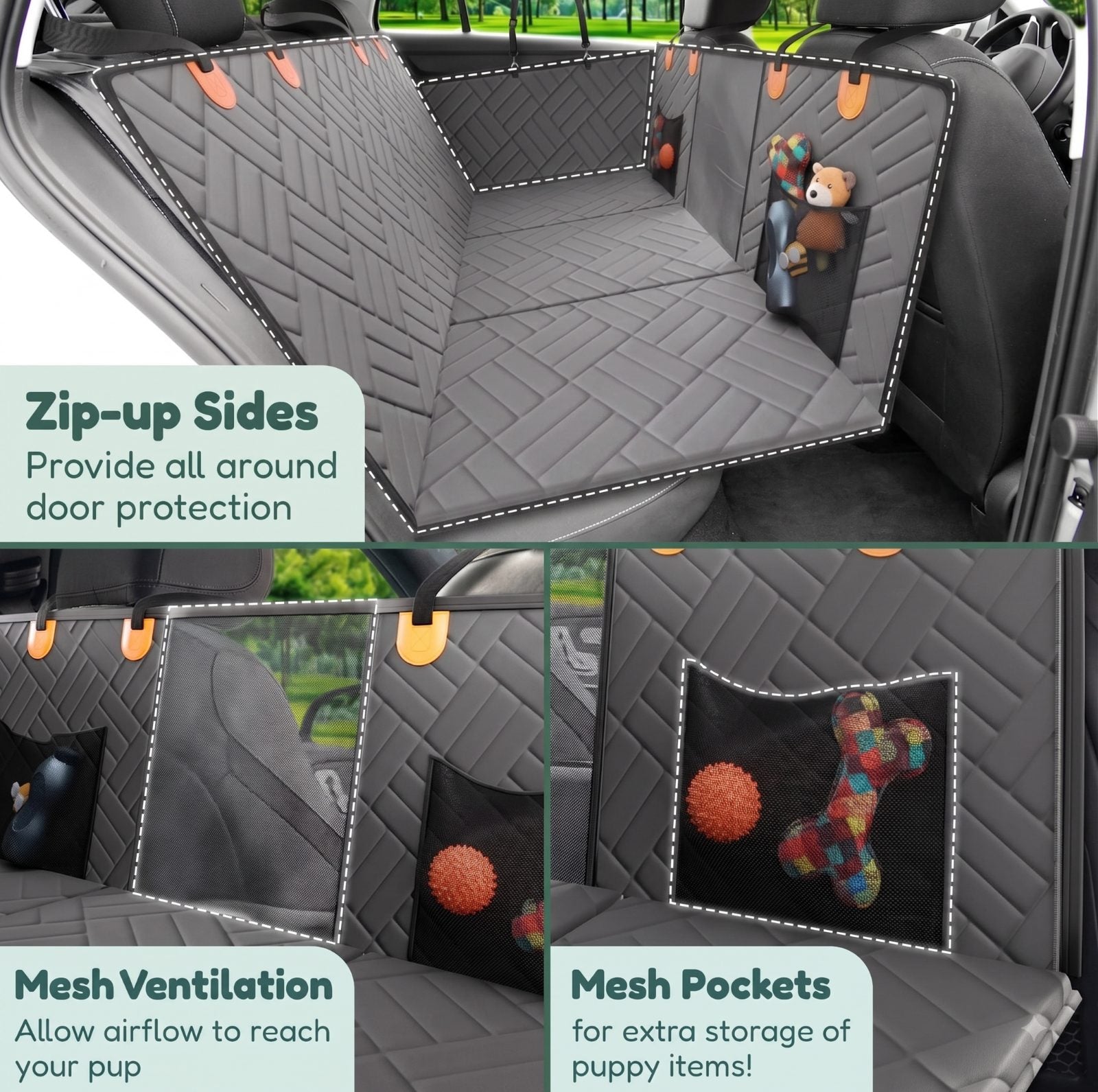Zip-up sides, mesh ventilation and mesh pockets